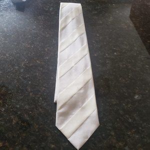Hugo Boss Silk Tone on Tone Taupe Woven and Satin Diagonal Stripe Tie
